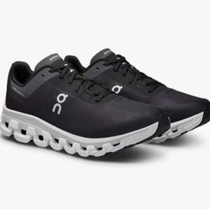 On Running Men's Cloudflow 4 Shoes, Black-white, US 11